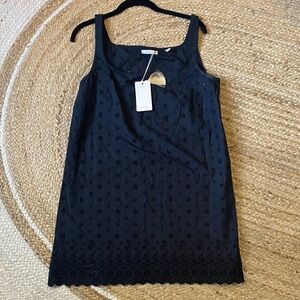 Doen Black Eyelet Dress, Size medium, NWT